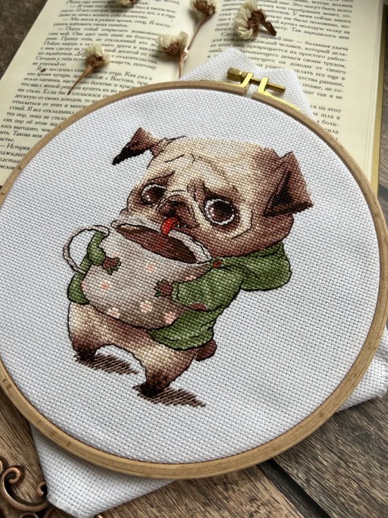 Набор для вышивания «Кофеманы. Мопс» — картинка 5