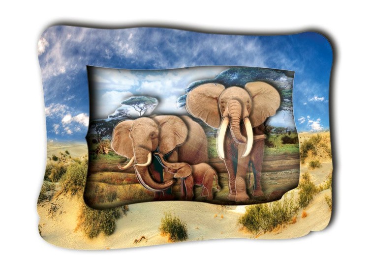 Объемная картина «Слоны на прогулке» — картинка 2