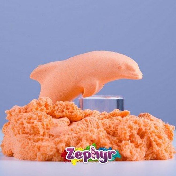Кинетический пластилин Лепа «Zephyr» оранжевый (0,150 кг в банке) — картинка 4