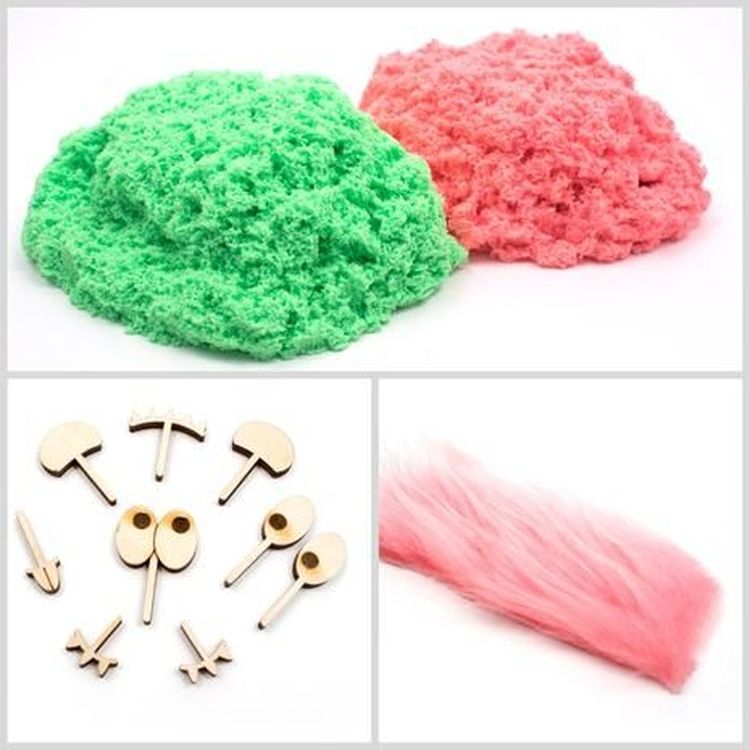 Пушистый пластилин PLUSH, розовый зеленый — картинка 5