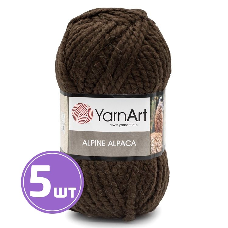 Пряжа YarnArt Alpine Alpaca (431), коричневый, 5 шт. по 150 г