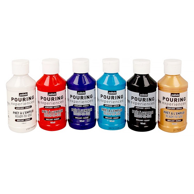 Краски Pebeo набор красок жидкого акрила для техники Флюид Арт 6x118 мл — картинка 3