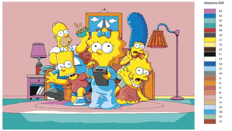 Картина по номерам «Simpsons Симпсоны: Семья на диване 2» — картинка 2