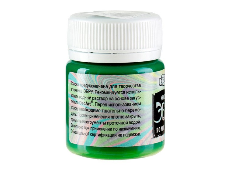 Краска для эбру темно-зеленая 50 мл, DecArt® — картинка 2