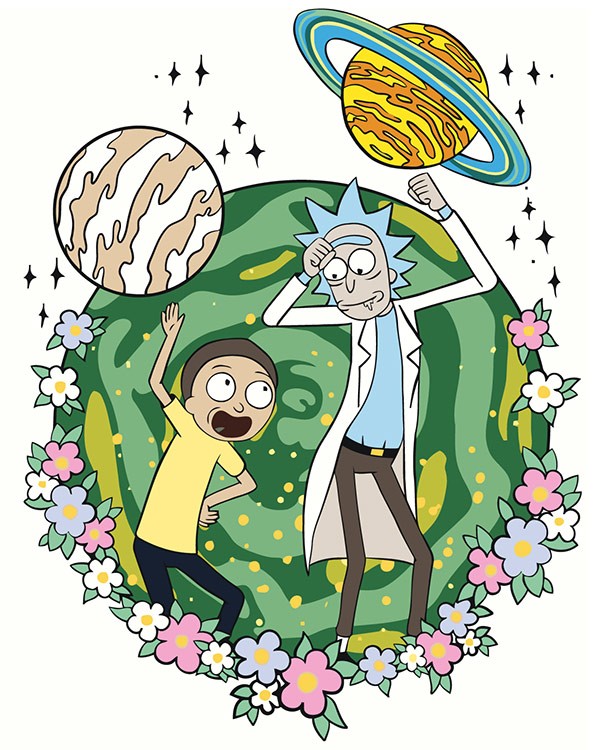 Картина по номерам «Рик и Морти Rick and Morty: Космос арт»