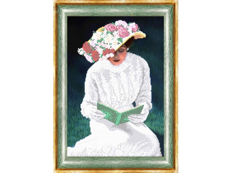 Рисунок на ткани «Девушка с книгой»