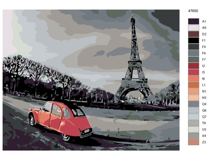 Картина по номерам «По Парижу» — картинка 2