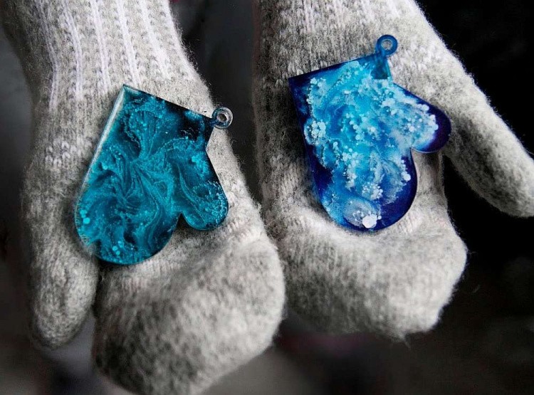 Молд силиконовый Новогодняя игрушка Рукавичка, ResinArt — картинка 3