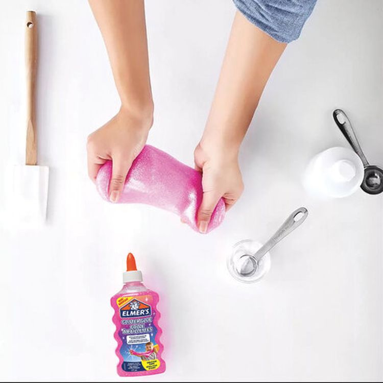 Клей для слаймов канцелярский с блестками ELMERS «Glitter Glue», 177 мл, розовый — картинка 4