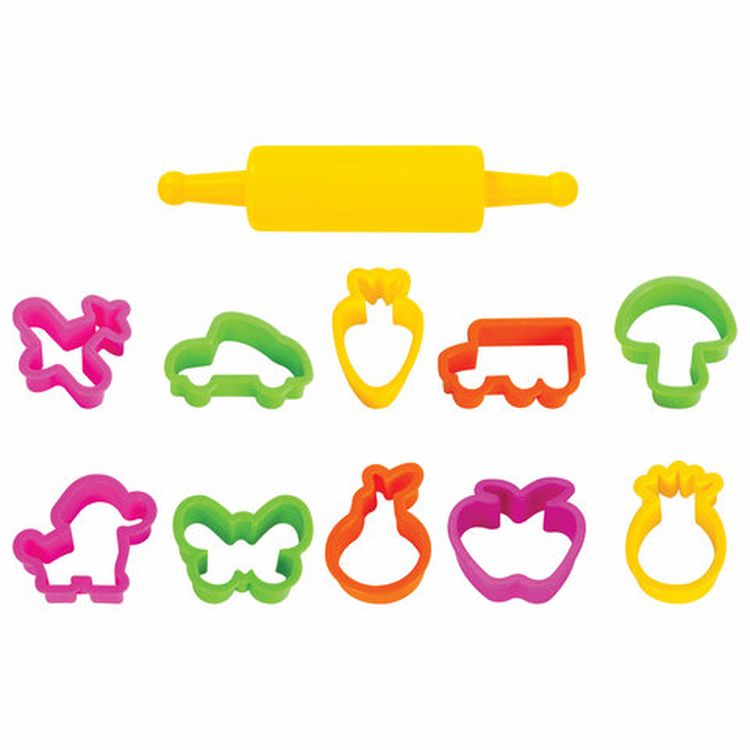 Формочки для лепки 10 штук и скалка, Юнландия — картинка 2