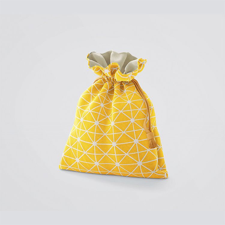 Ткань Лен, 140 г/м², 5 м x 150 см, цвет: желтый, геометрический принт, TBY — картинка 8