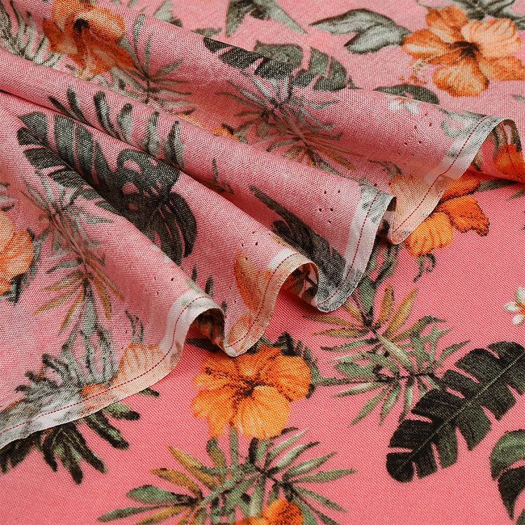 Ткань Штапель с рисунком, 5 м, ширина 145 см, 110 г/м2, цвет: с4 розовый, TBY — картинка 5