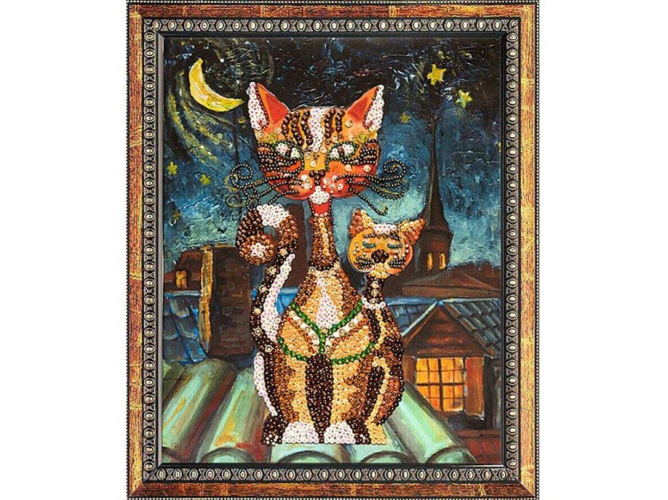 Картина на холсте из пайеток «Кошки» — картинка 2