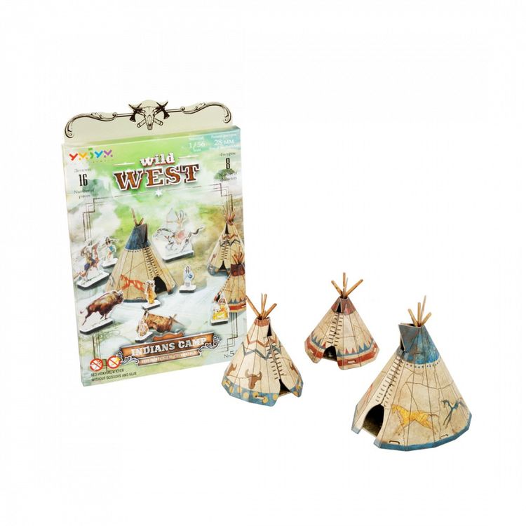 Сборная модель из картона «Дикий запад. Индейская стоянка» — картинка 3