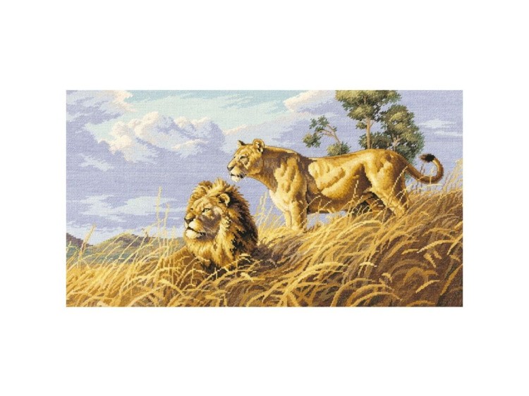 Набор для вышивания «Львы в саванне»