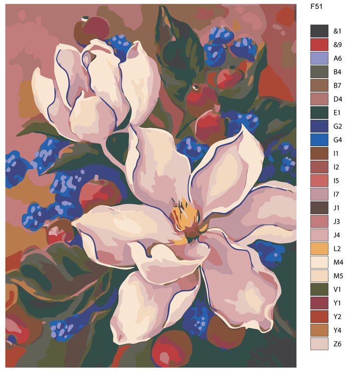 Картина по номерам «Чудесные магнолии» — картинка 2