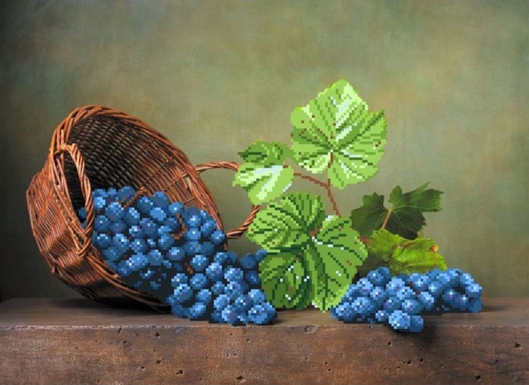 Рисунок на шелке «Виноградная лоза»