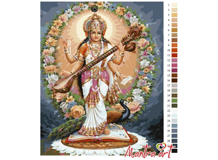 Картина по номерам «Сарасвати» — картинка 2
