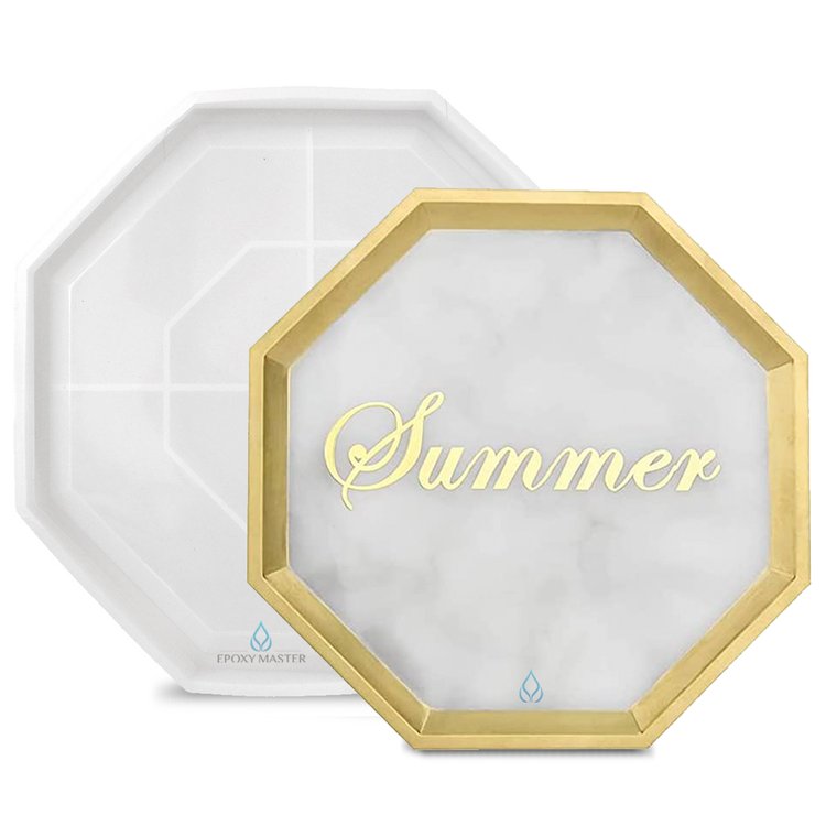 Силиконовый молд для эпоксидной смолы - Тарелка восьмиугольник, 20 см — картинка 2