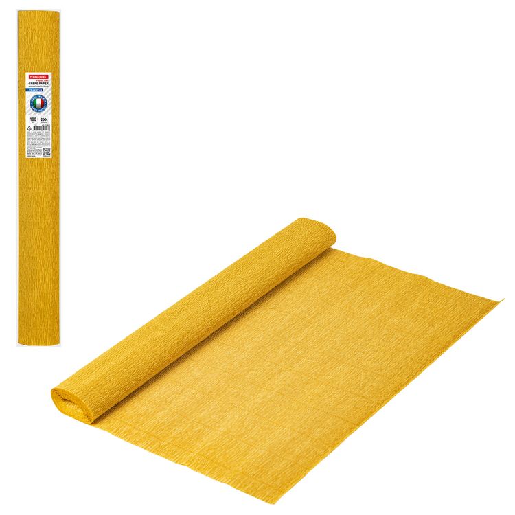 Бумага гофрированная Fiore 180 г/м2, солнечно-желтая (17e5), 50х250 см, Brauberg
