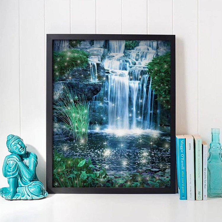 Алмазная вышивка «Искрящийся водопад» — картинка 5