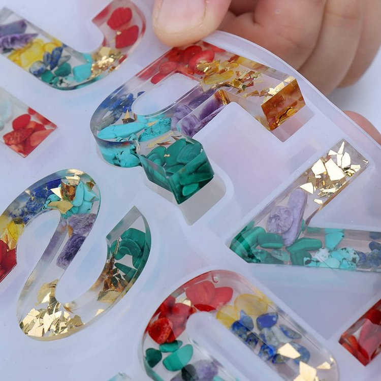 Силиконовый молд - Буквы и цифры (зеркальные), 4 см, 1 шт. — картинка 2