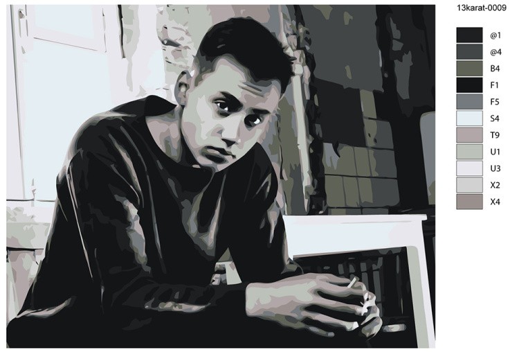 Картина по номерам «Поп-рок музыкант 13 тринадцать карат 9» — картинка 2