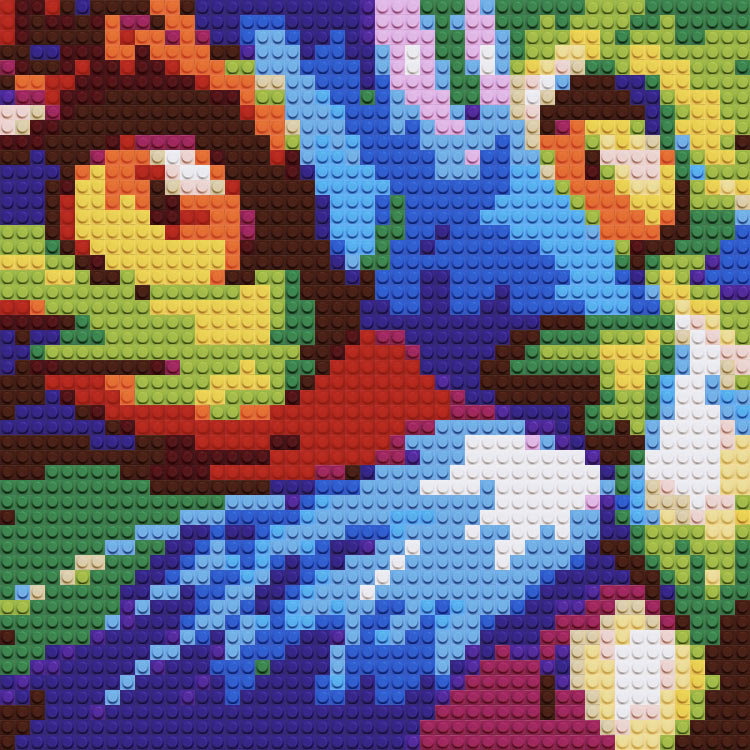 Картина-мозаика из конструктора PIXELIM «Радужный котик» — картинка 3