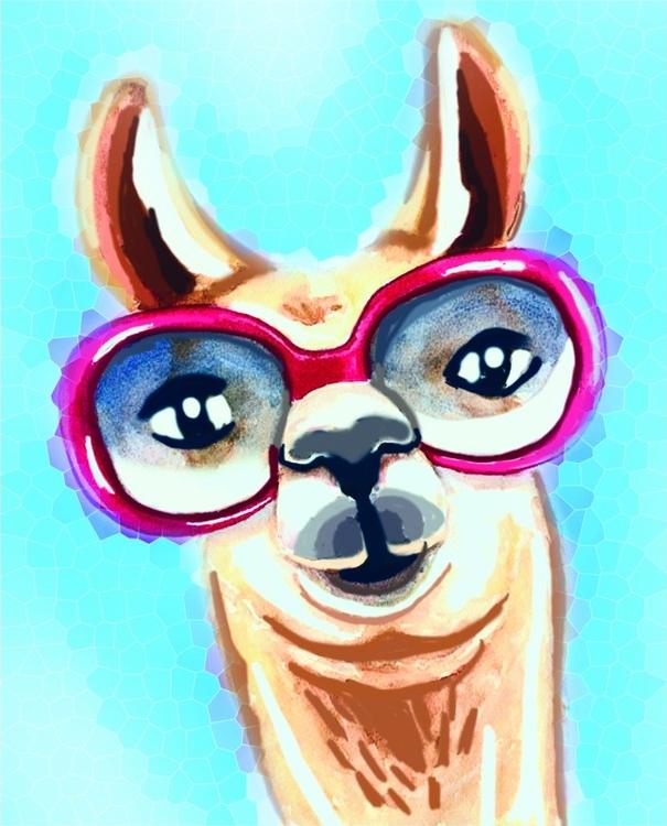 Алмазная вышивка «Лама в розовых очках» — картинка 2