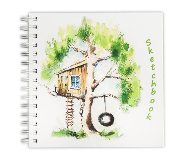 Скетчбук Ассорти «Домик на дереве», 19.5х19.5 см, 80 листов