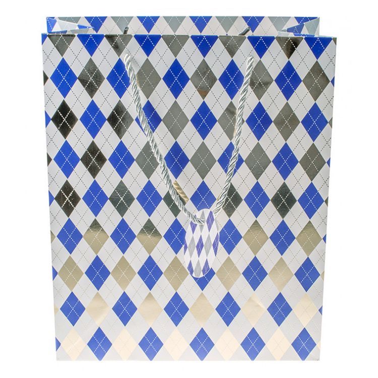 Подарочный пакет «Синие ромбы» — картинка 3