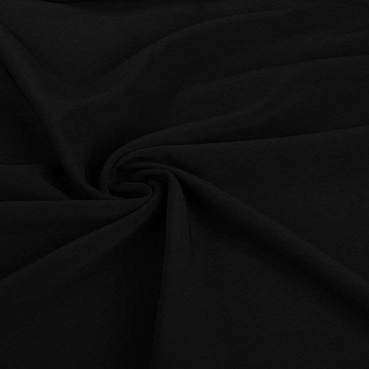 Ткань Креп, 3 м, ширина 150 см, цвет: 10 черный, TBY