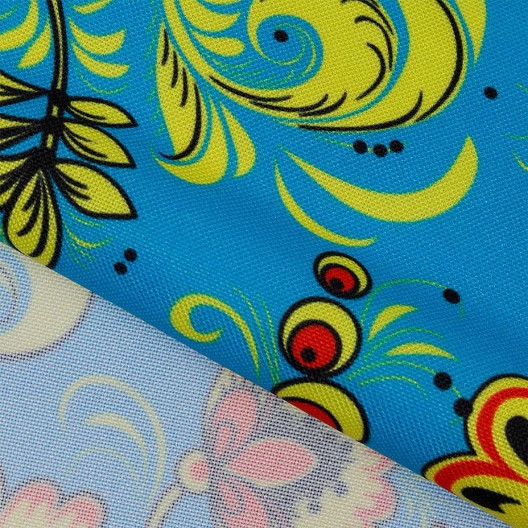 Ткань Габардин, 3 м x 155 см, 140 г/м², цвет: орнамент голубой, желтый, IDEAL — картинка 4