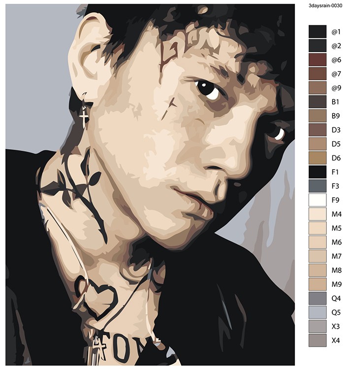 Картина по номерам «Три дня дождя: Глеб Викторов портрет» — картинка 2