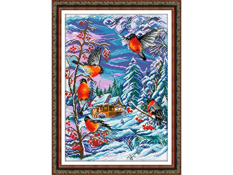 Алмазная вышивка «Снегири» — картинка 2