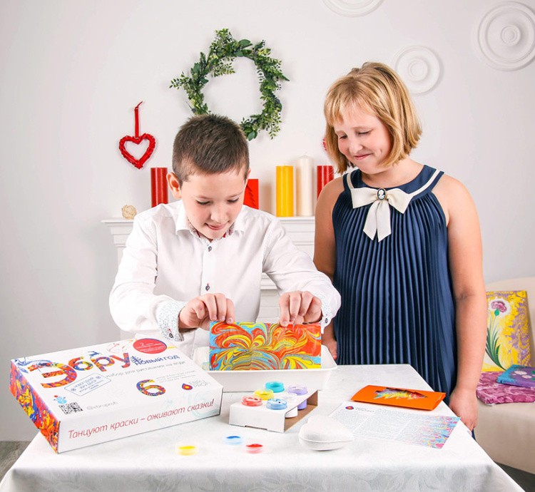 Набор для эбру «Новый год» 6 цветов, Эбру-Профи — картинка 7