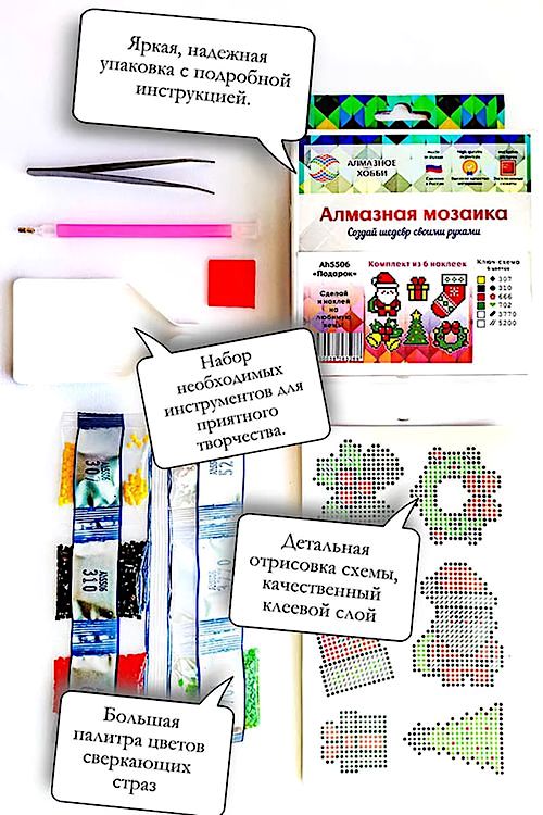Алмазная вышивка «Совы» (самоклеящиеся наклейки/стикеры) — картинка 3