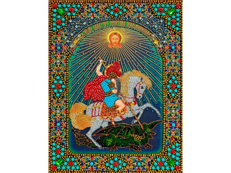 Набор вышивки хрустальными камнями «Святой Георгий Победоносец»