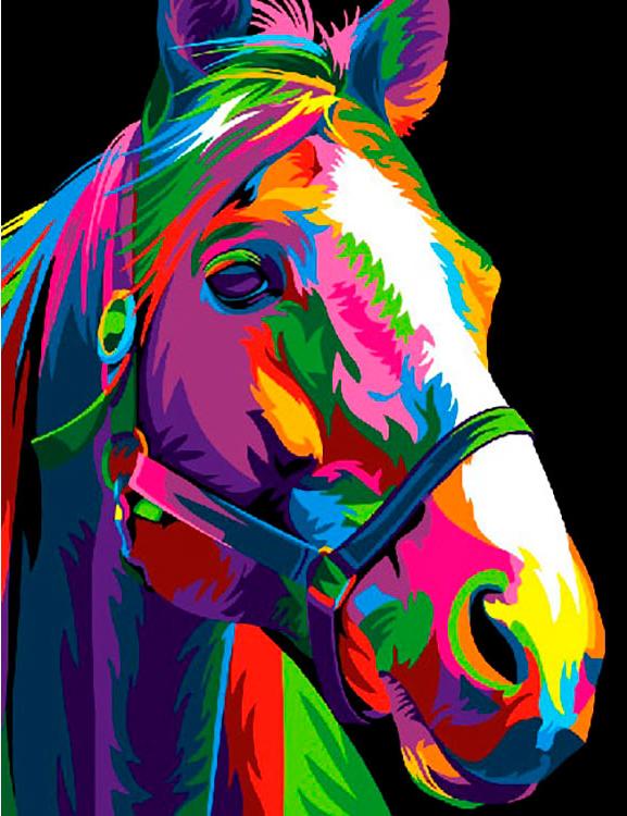 Картина по номерам «Разноцветная лошадь»