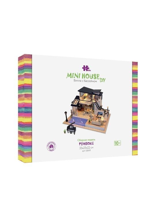 Набор для создания миниатюры (румбокс) «Вилла с бассейном» (русифицированная версия) — картинка 6