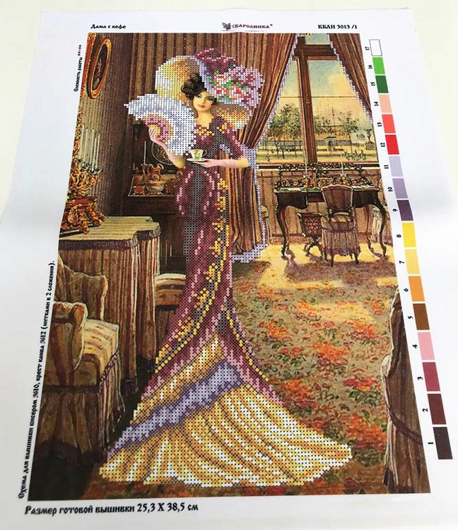 Набор для вышивания «Дама с кофе» — картинка 4