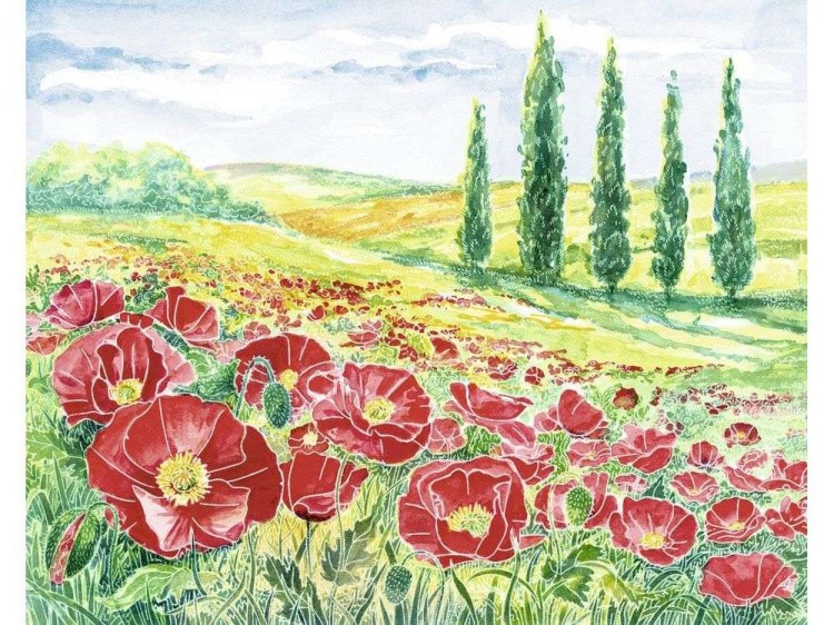 Картина акварелью по контурам «Прованс» — картинка 2