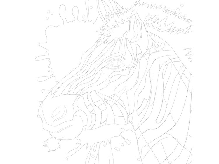 Картина по номерам «Красочная зебра» — картинка 3