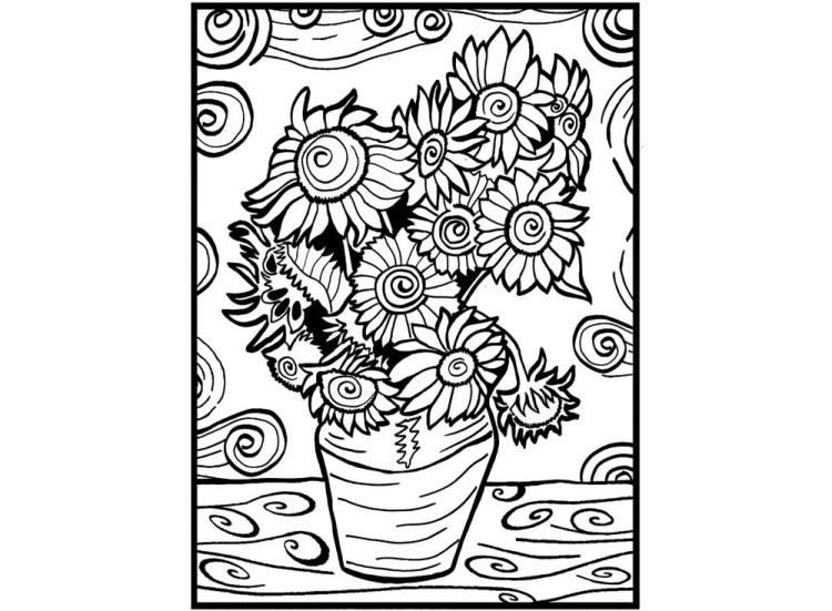 Папка-раскраска «Ван Гог» + 10 маркеров — картинка 5