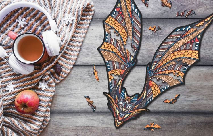 Деревянный, фигурный пазл EWA «Летучая Мышь L», 39x54 см — картинка 6