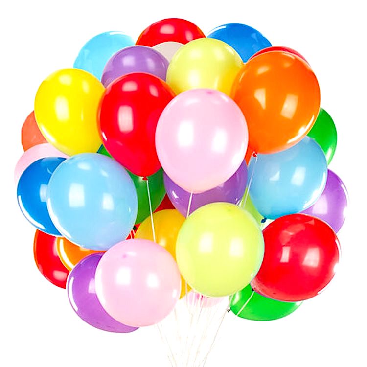 Шары воздушные, 12&quot; (30 см), комплект 50 шт., ассорти 10 цветов — картинка 4