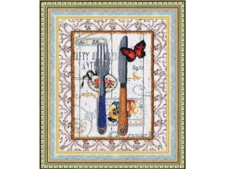 Набор вышивки бисером «Стильная кухня. Вилка и нож» — картинка 2