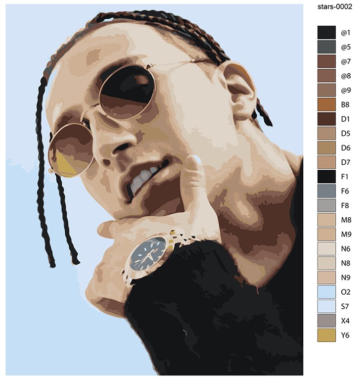 Картина по номерам «Рэпер Яникс Yanix: портрет в очках» — картинка 2