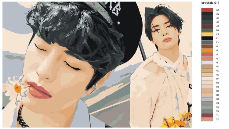 Картина по номерам «Stray Kids Стрей Кидс: Сынмин и Айен» — картинка 3