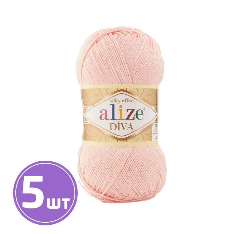 Пряжа ALIZE Diva Silk effekt (143), светло-розовый, 5 шт. по 100 г